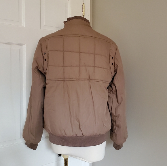 80s burgundy/beige corduroy bomber jacket reversible small - Picture 4 of 11